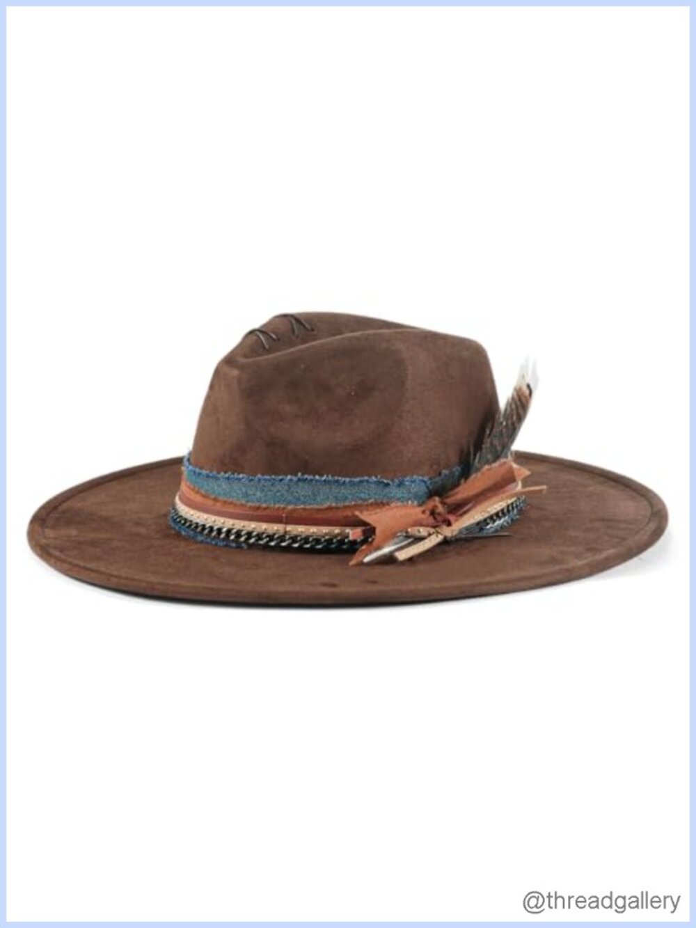 Handmade Felt Fedora Hat Wide Brim Western Dress Hat
